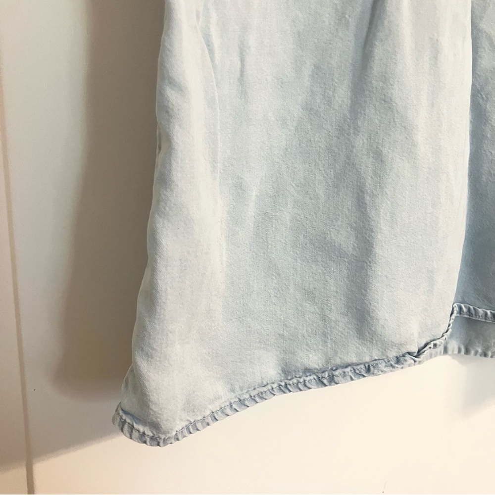 Forever 21 Chambray Shift Dress Light-Wash Denim Mini Shirt Dress‎ Women’s Sz S - Picture 4 of 9
